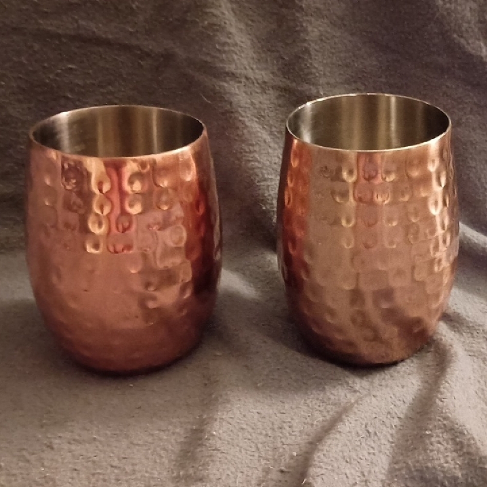 Copper Hammered Decor Cups